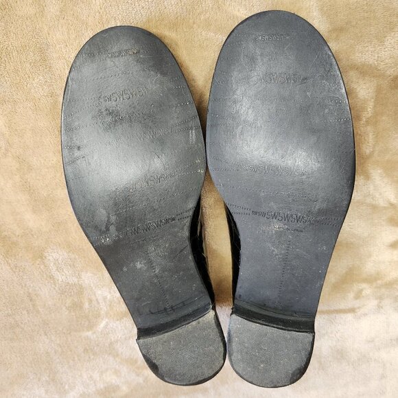 Stuart Weitzman  Black Loafer Crocodile Pattern - Picture 6 of 8